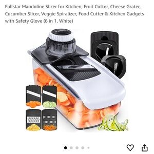 Fullstar Mandoline Slicer with Safety Glove - White